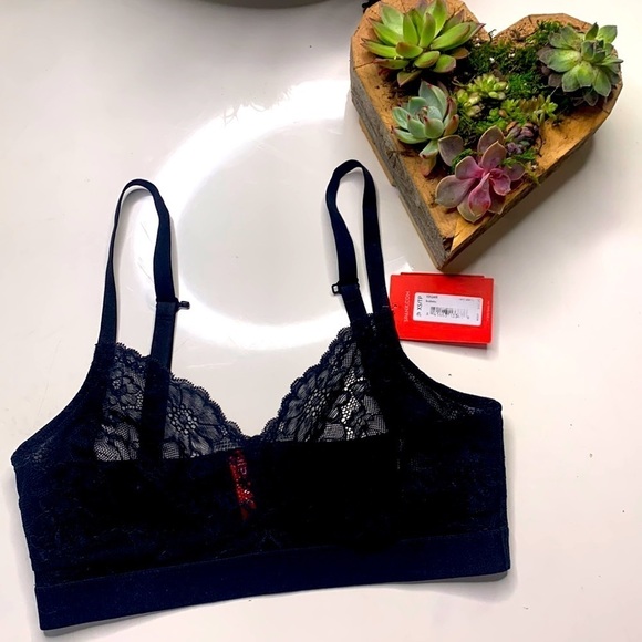 Spanx black sexy lace smooth spotlight bralette xs women’s new with tags - Picture 1 of 7